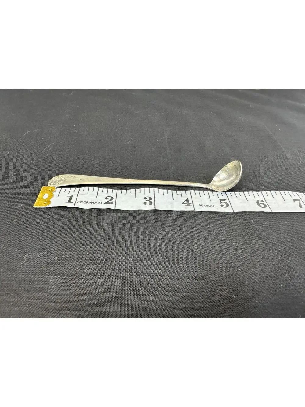 Vintage Tiny Salt Mustard Demitasse Spoon Ladle Stamped Nevada Silver Metal